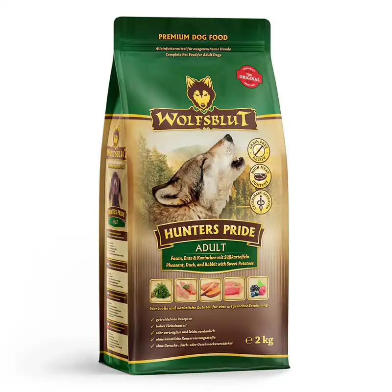 Sparpaket 2 x 2 kg Wolfsblut Hunters Pride Adult Fasan, Ente & Kaninchen mit Süßkartoffeln Hunde Trockenfutter Jetzt Bestellen